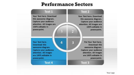 PowerPoint Slide Layout Leadership Performance Sectors Ppt Template