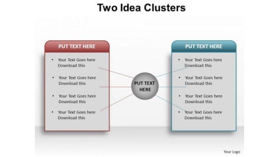 PowerPoint Slide Layout Leadership Two Idea Clusters Ppt Design