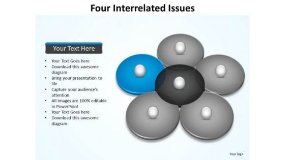 PowerPoint Slide Layout Process Four Interrelated Ppt Designs