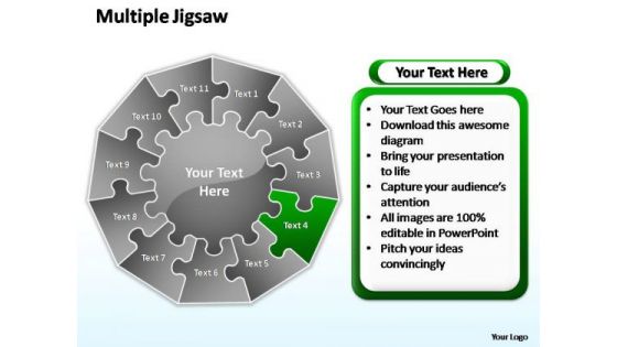 PowerPoint Slide Layout Teamwork Multiple Jigsaw Ppt Theme