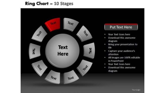 PowerPoint Slide Leadership Donut With Core Ppt Presentation