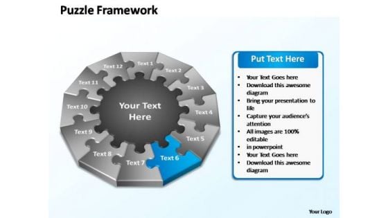 PowerPoint Slide Leadership Puzzle Framework Ppt Template