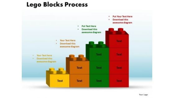 PowerPoint Slide Lego Blocks Process Business Ppt Slides