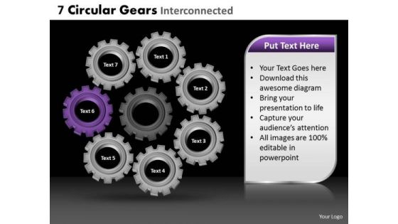 PowerPoint Slide Sales Circular Gears Ppt Slide