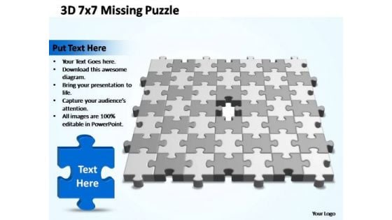 PowerPoint Slide Success 7x7 Missing Puzzle Piece Template Ppt Designs