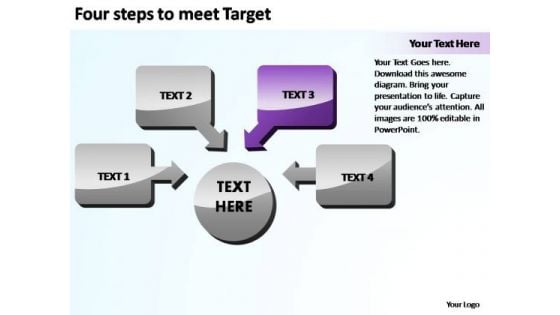 PowerPoint Slide Success Four Steps To Meet Target Ppt Design