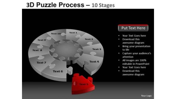 PowerPoint Slide Success Pie Chart Puzzle Process Ppt Template