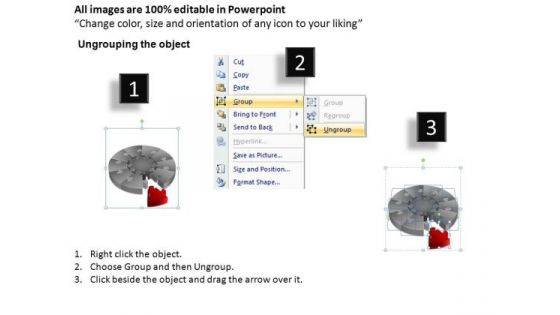 PowerPoint Slide Success Pie Chart Puzzle Process Ppt Template