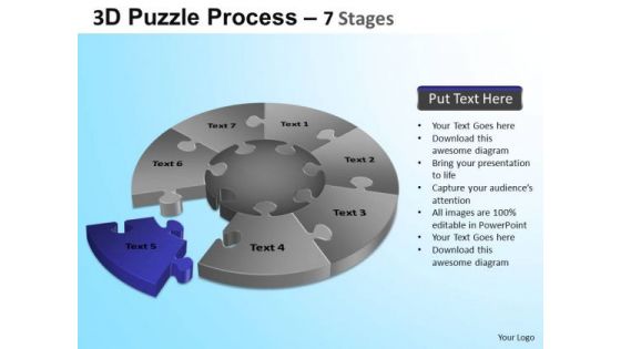 PowerPoint Slidelayout Business Jigsaw Pie Chart Ppt Templates