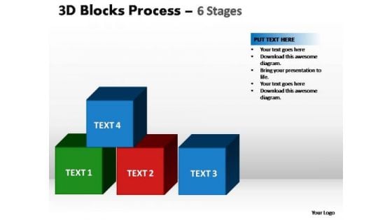 PowerPoint Slidelayout Chart Blocks Process Ppt Slide