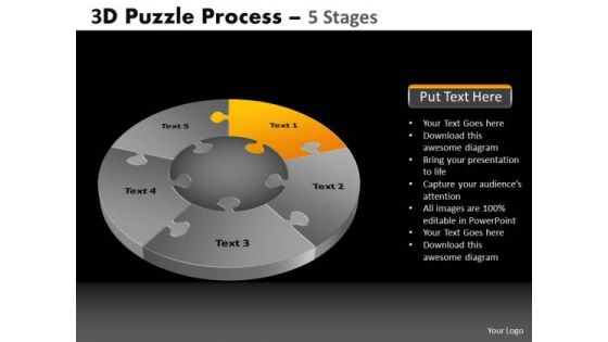 PowerPoint Slidelayout Chart Pie Chart Puzzle Process Ppt Process