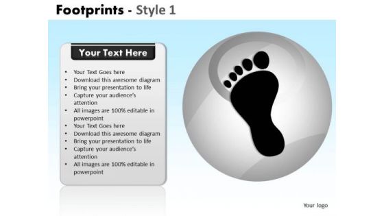 PowerPoint Slidelayout Company Competition Footprints Ppt Slides