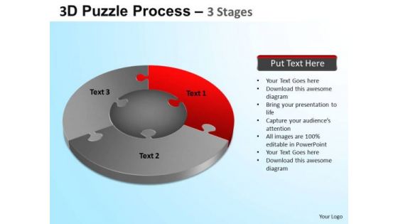 PowerPoint Slidelayout Company Jigsaw Pie Chart Ppt Designs