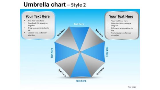 PowerPoint Slidelayout Company Success Targets Umbrella Chart Ppt Slides