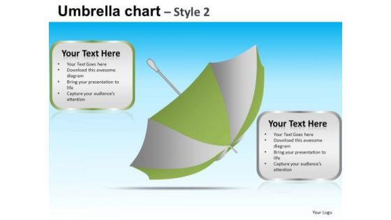 PowerPoint Slidelayout Corporate Teamwork Targets Umbrella Chart Ppt Presentation