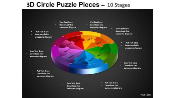 PowerPoint Slidelayout Cycle Chart Circle Puzzle Diagram Ppt Design Slides