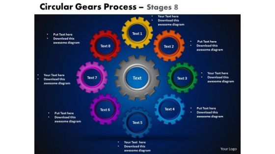 PowerPoint Slidelayout Cycle Chart Circular Gears Ppt Slidelayout