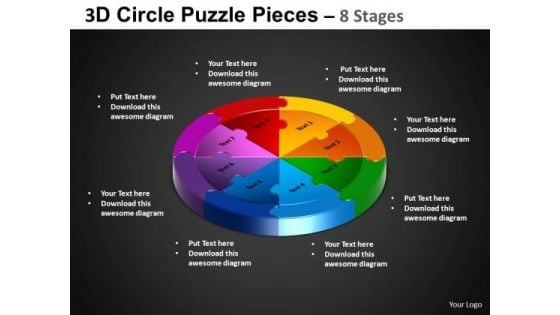 PowerPoint Slidelayout Cycle Process Circle Puzzle Diagram Ppt Process