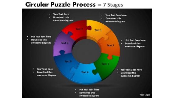 PowerPoint Slidelayout Cycle Process Circular Puzzle Ppt Designs