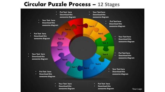 PowerPoint Slidelayout Cycle Process Circular Puzzle Ppt Template