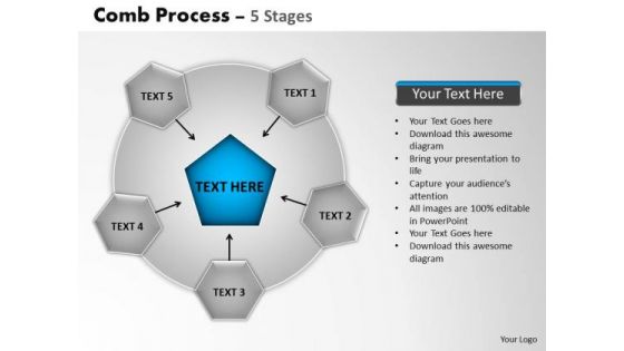 PowerPoint Slidelayout Diagram Comb Process Ppt Theme