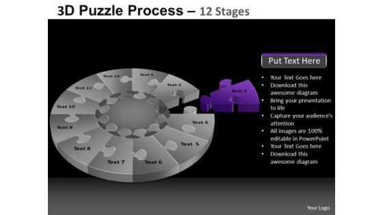 PowerPoint Slidelayout Diagram Pie Chart Puzzle Process Ppt Design