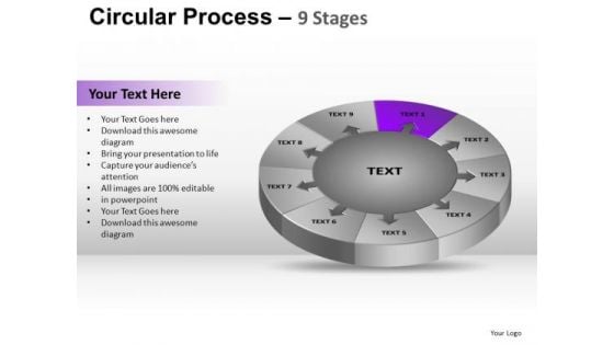 PowerPoint Slidelayout Editable Circular Process Ppt Process