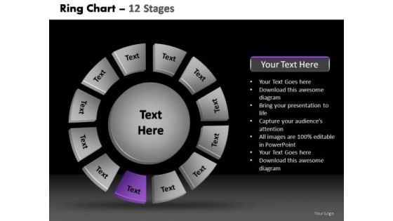 PowerPoint Slidelayout Editable Donut With Core Ppt Theme