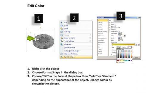 PowerPoint Slidelayout Editable Pie Chart Puzzle Process Ppt Backgrounds