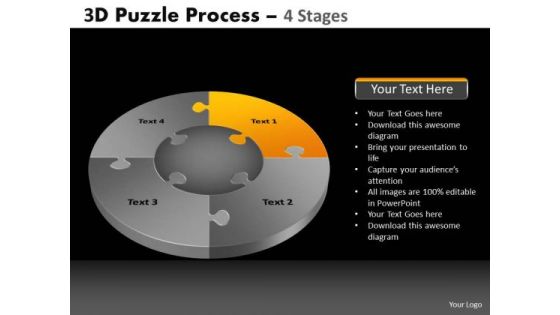 PowerPoint Slidelayout Editable Pie Chart Puzzle Process Ppt Presentation