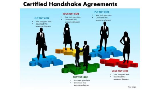 PowerPoint Slidelayout Global Certified Handshake Ppt Layout
