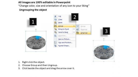 PowerPoint Slidelayout Global Pie Chart Puzzle Process Ppt Slide