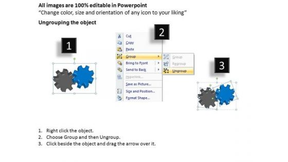 PowerPoint Slidelayout Graphic Gears Process Ppt Slide