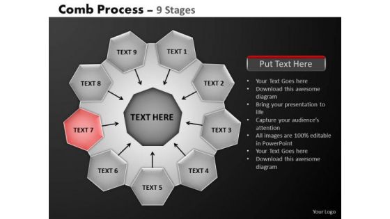 PowerPoint Slidelayout Graphic Hub And Spokes Process Ppt Backgrounds