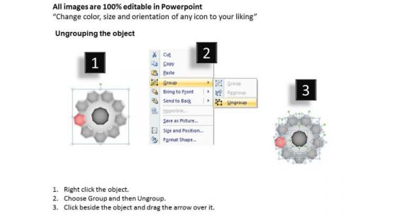 PowerPoint Slidelayout Graphic Hub And Spokes Process Ppt Backgrounds
