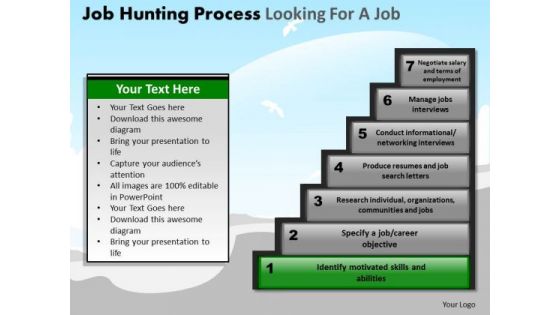 PowerPoint Slidelayout Graphic Job Hunting Process Ppt Process