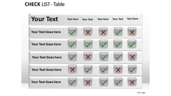 PowerPoint Slidelayout Growth Check List Table Ppt Slide Designs