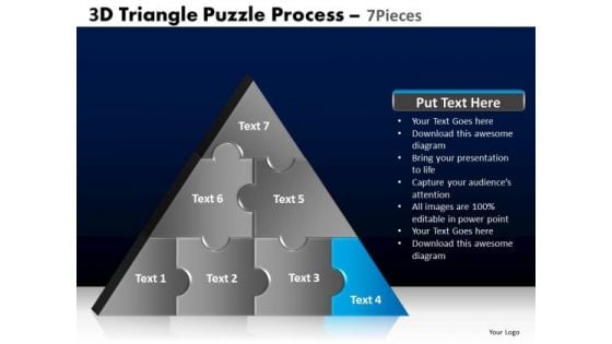 PowerPoint Slidelayout Growth Triangle Puzzle Ppt Design Slides