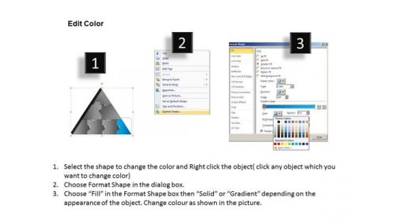 PowerPoint Slidelayout Growth Triangle Puzzle Ppt Design Slides