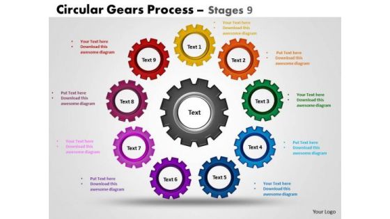 PowerPoint Slidelayout Marketing Circular Gears Ppt Layouts