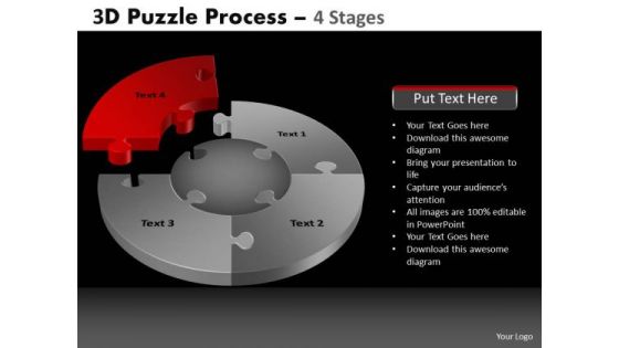 PowerPoint Slidelayout Marketing Pie Chart Puzzle Process Ppt Layout