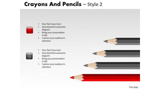 PowerPoint Slidelayout Process Crayons And Pencils Ppt Theme