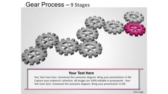 PowerPoint Slidelayout Process Gears Process Ppt Backgrounds