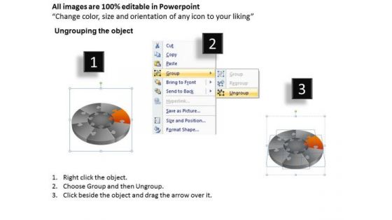 PowerPoint Slidelayout Process Pie Chart Puzzle Process Ppt Presentation