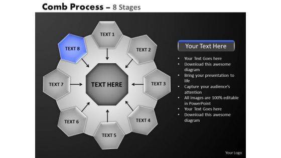 PowerPoint Slidelayout Sales Hub And Spokes Process Ppt Slides