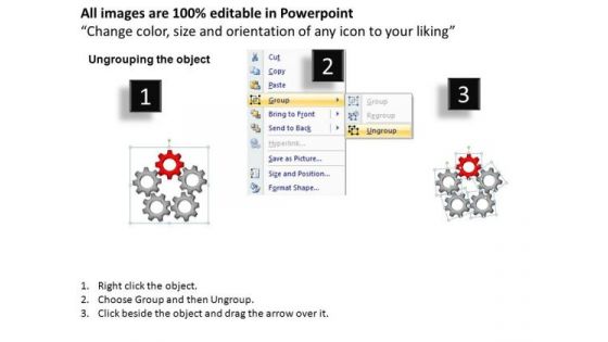 PowerPoint Slidelayout Strategy Circular Gears Ppt Slide