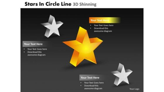 PowerPoint Slidelayout Strategy Stars In Circle Ppt Backgrounds