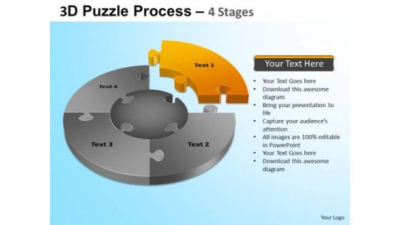 PowerPoint Slidelayout Success Jigsaw Pie Chart Ppt Design