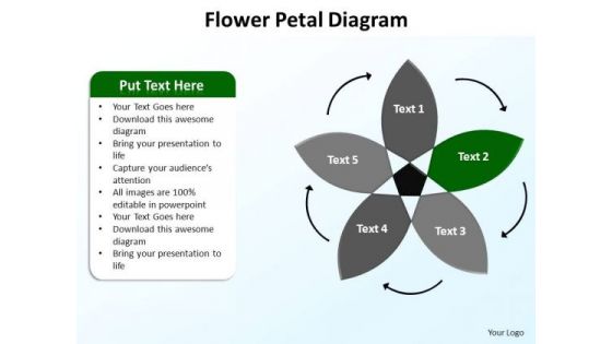 PowerPoint Slidelayout Teamwork Flower Petal Ppt Design