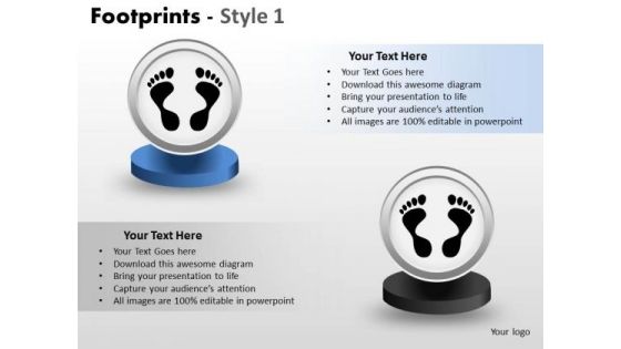 PowerPoint Slidelayout Teamwork Footprints Ppt Designs